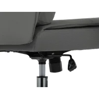 Židle kancelářská, šedá ekokůže, kříž kov chromový, houpací mechanismus, čalouněné područky