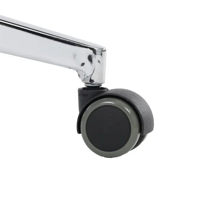 Židle kancelářská, šedá ekokůže, kříž kov chromový, houpací mechanismus, čalouněné područky