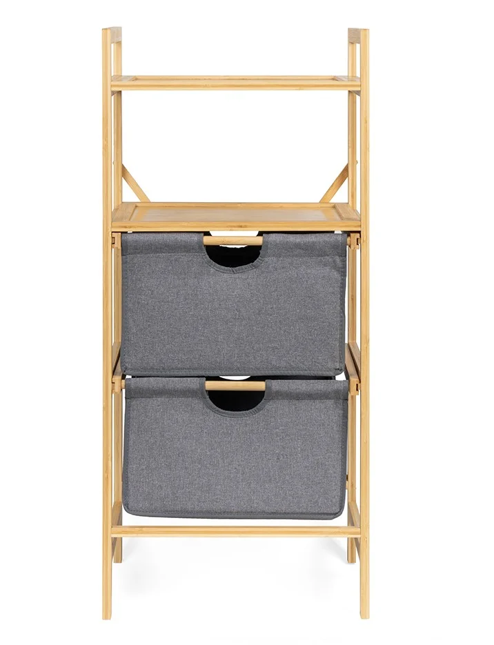 Bambusový regál BASKET URBAN šedý