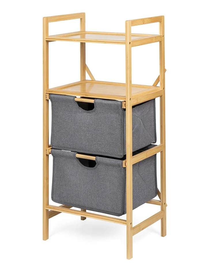 Bambusový regál BASKET URBAN šedý