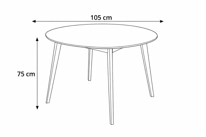 Jídelní stůl SCANDINAVIA 105 cm + 4 ks jídelní židle SCANDINO černá