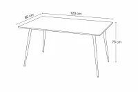 Jídelní stůl CERAMON 120 černá + 4ks jídelní židle ARIA hořčicová