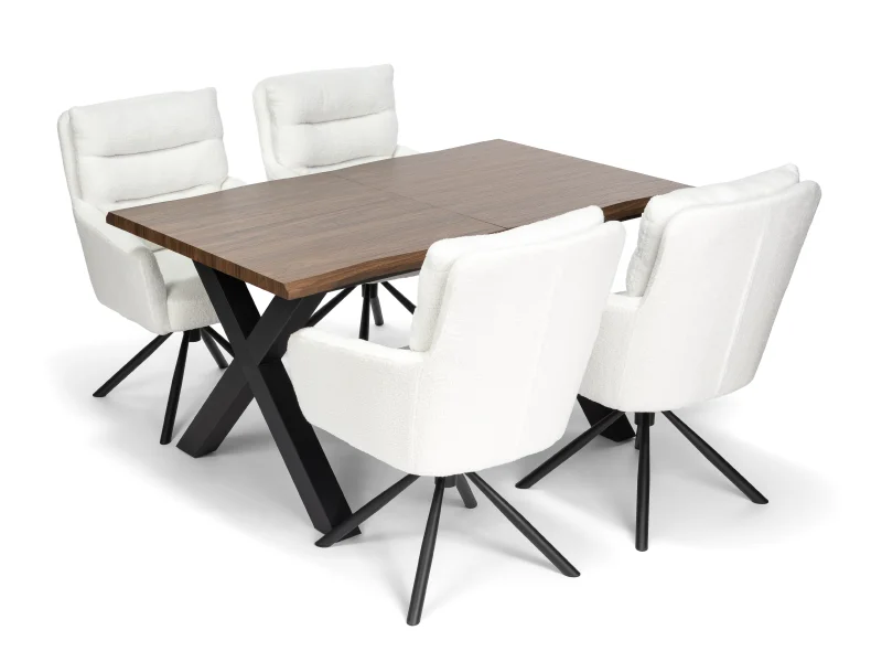 Jídelní stůl EBON + 4ks jídlení židle ENZO bílá