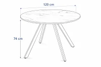 Jídelní stůl GYRUS 120 bílá + 4ks jídelní židle SIENA černá