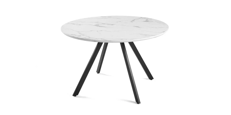 Jídelní stůl GYRUS 120 bílá + 4ks jídelní židle SIENA černá