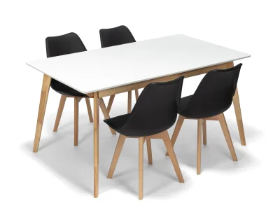 Jídelní stůl SCANDINAVIA 150 + 4ks jídelní židle SCANDINO černá