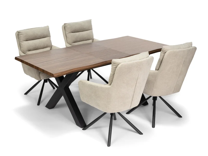 Jídelní stůl EBON + 4ks jídlení židle ENZO béžová