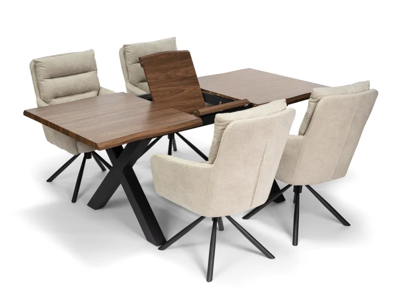 Jídelní stůl EBON + 4ks jídlení židle ENZO béžová