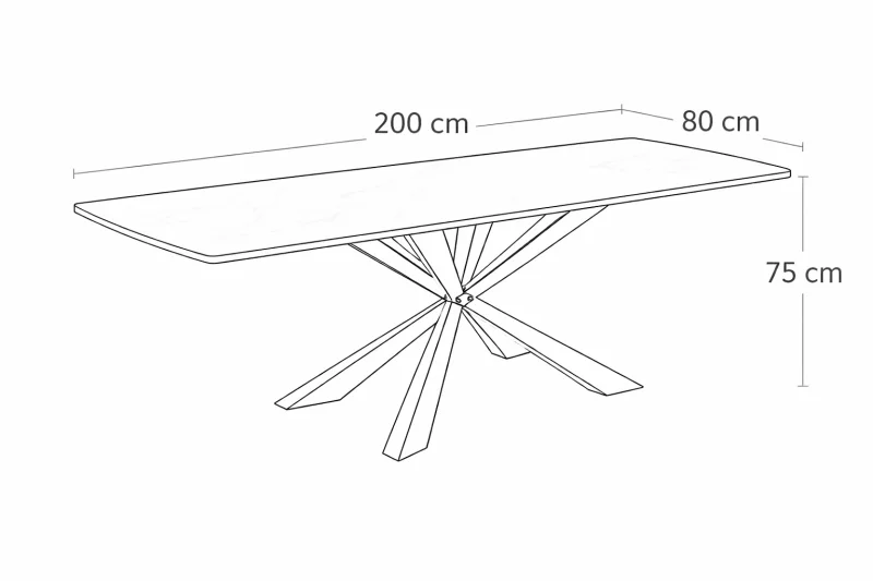 Jídelní stůl TERRON 200 bílá + 6ks jídelní židle ENZO bílá