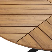 Designový zahradní stůl TULUM natural + 5 ks ratanová židle MARGARITA černá
