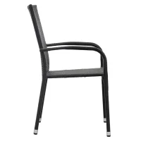 Designový zahradní stůl TULUM natural + 5 ks ratanová židle MARGARITA černá