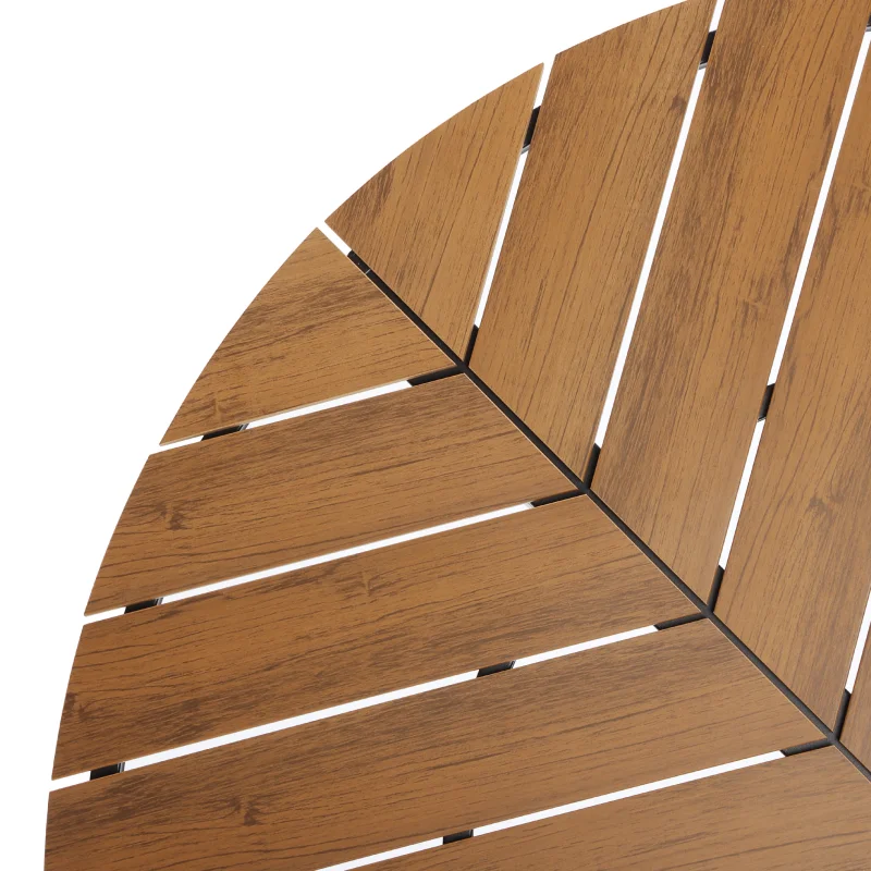 Designový zahradní stůl TULUM natural + 5 ks ratanová židle MARGARITA černá