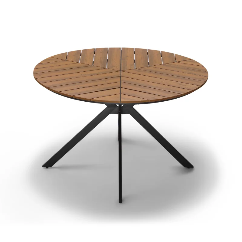 Designový zahradní stůl TULUM natural + 5 ks ratanová židle MARGARITA černá