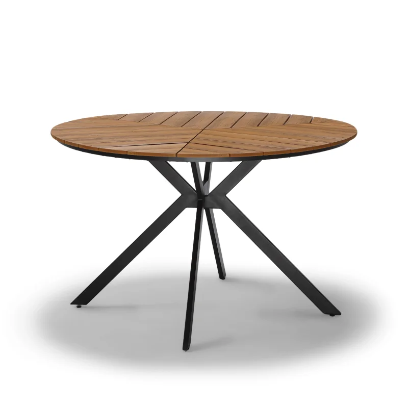 Designový zahradní stůl TULUM natural + 5 ks ratanová židle MARGARITA černá
