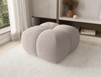 Čalouněný taburet Covio, béžové buklé
