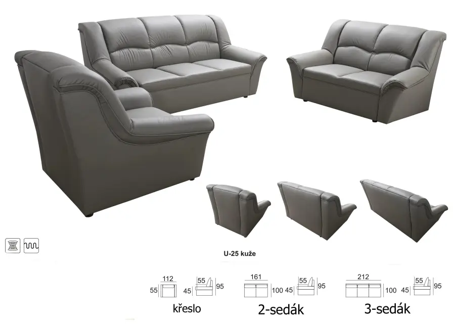 Kožená sedacia súprava DUBAJ LUX 3+2+1