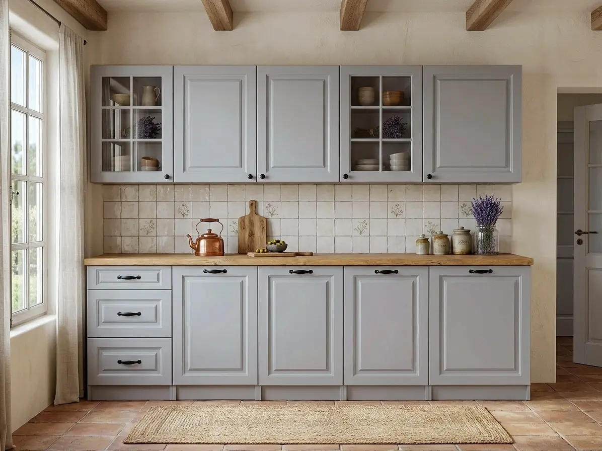 Kuchynská linka Lady šedá s prac. doskou 2,6m