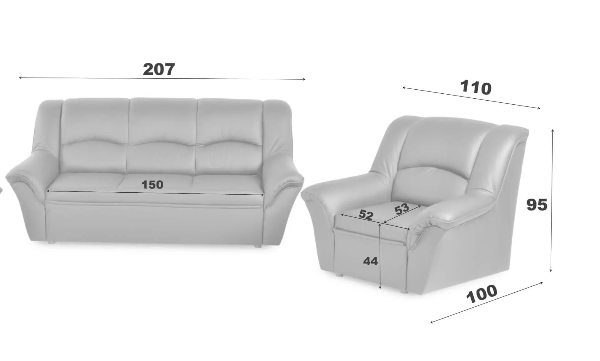 Kožená sedacia súprava DUBAJ LUX 3+1+1