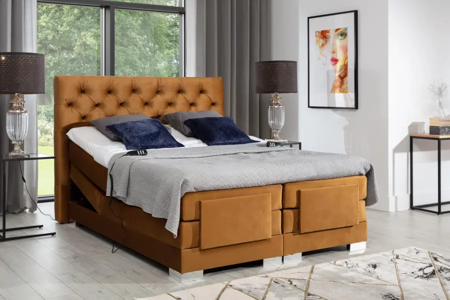 Kontinentální postel CARLINO boxspring s elektrickým polohováním 200x180