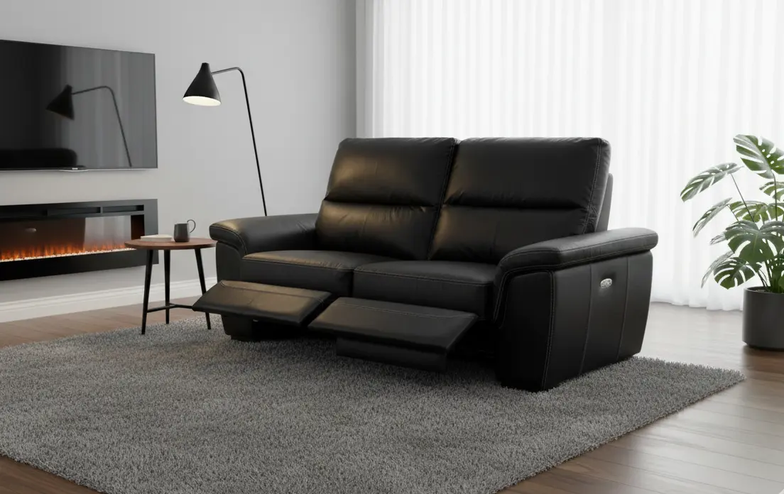 Kožená pohovka ANTURIO - s elektrickým polohovaním