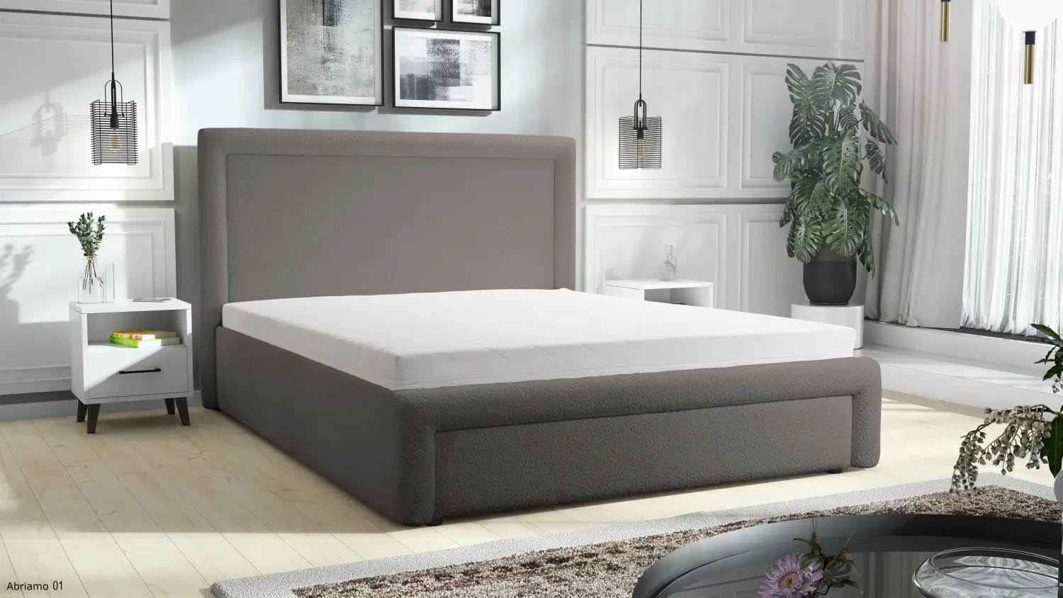 Dizajnová čalúnená posteľ ABRIAMO