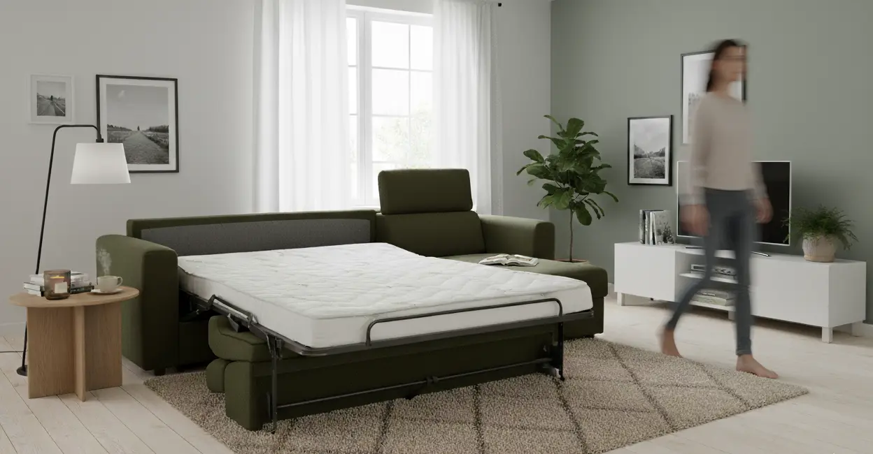 Rohová sedací souprava TAVOLA s rozkladem na každodenní spaní