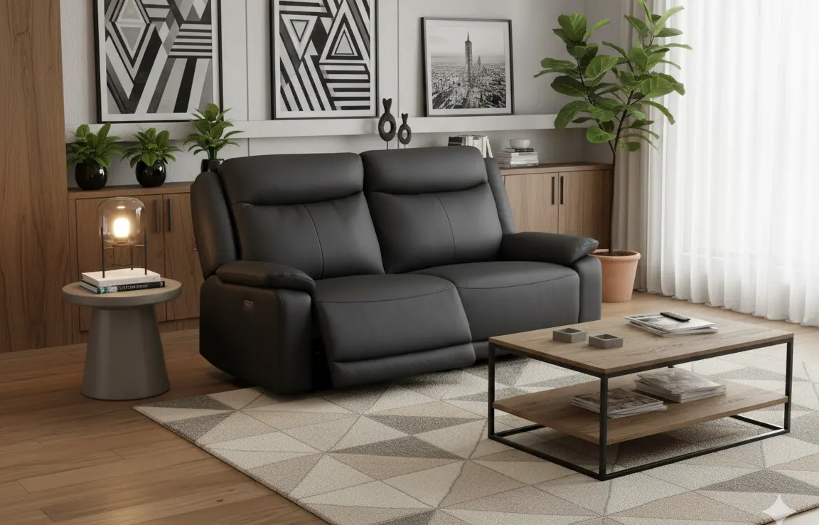 Kožená pohovka CONTINENTAL s elektrickou funkciou relax 2P