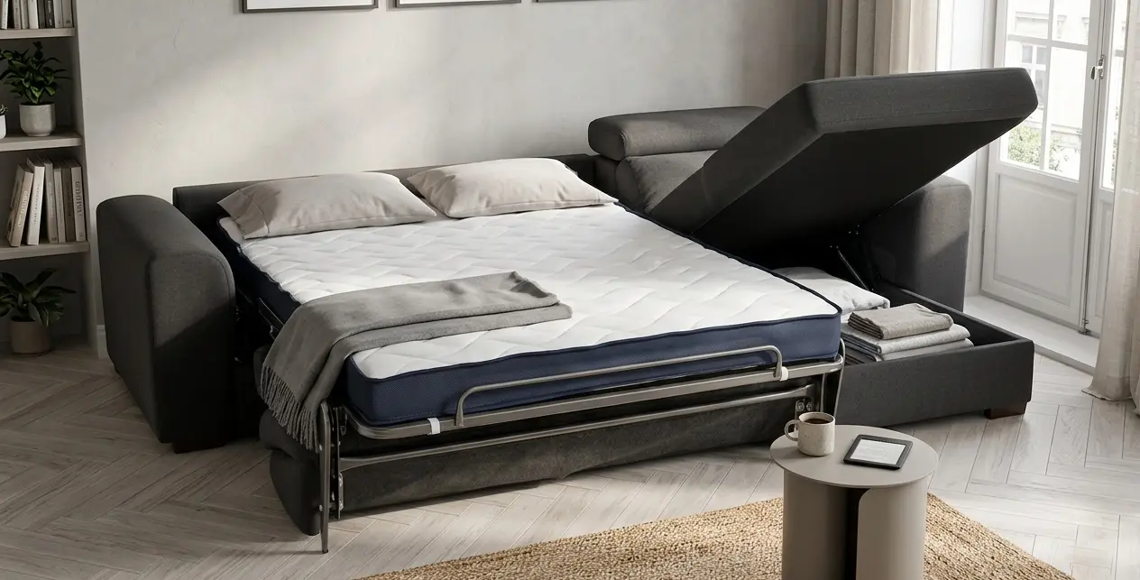 Rohová sedacia súpravana každodenné spanie FELYNE br. FELYNE s rozkladom