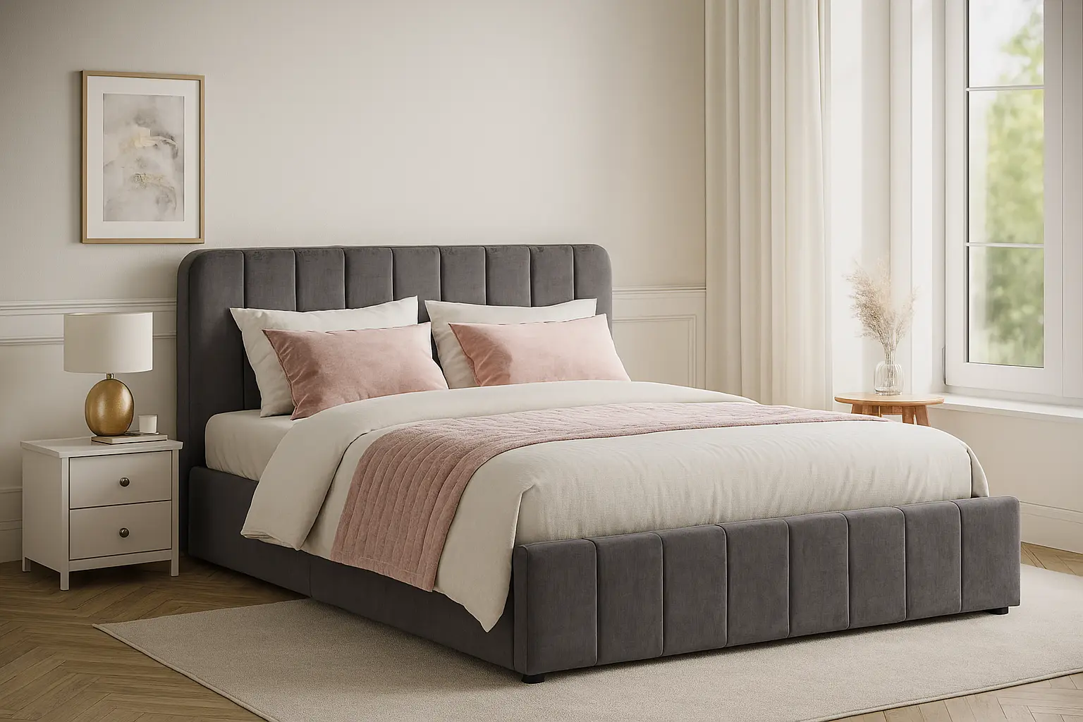 Posteľ AVENA 160 tm. šedá