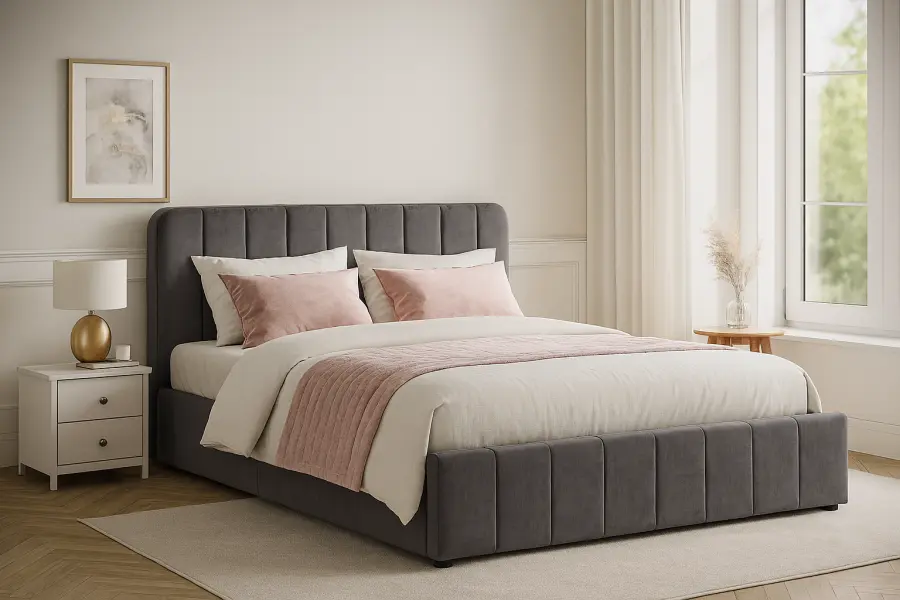 Posteľ AVENA 160 tm. šedá