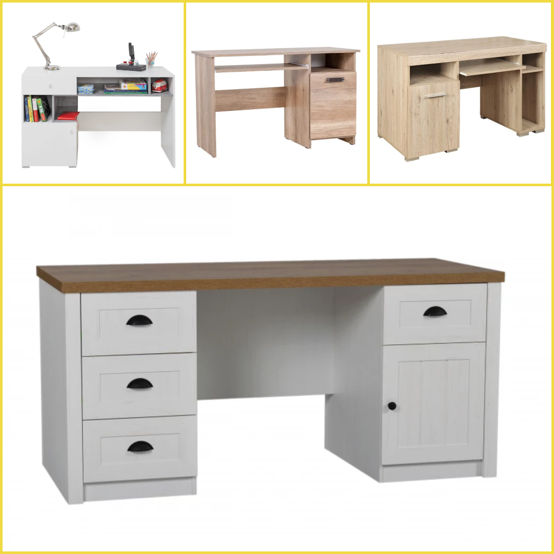 Písacie PC stoly s úložným priestorom. Ako si vybrať PC písacie stoly. Drevené písacie PC stoly